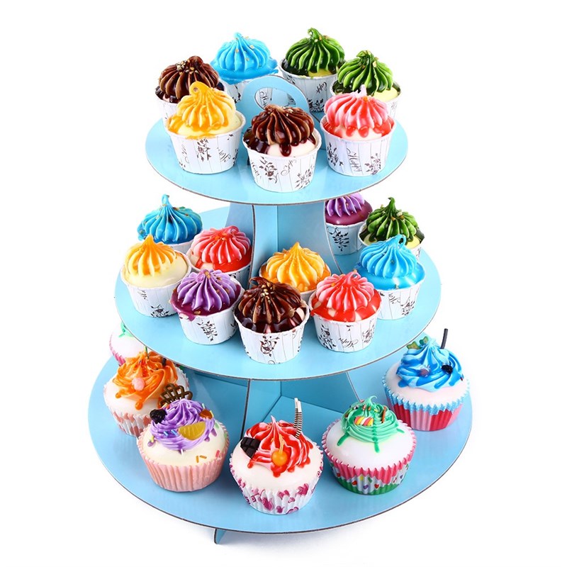 3-layer Red round cardboard cupcake stand dessert (30.48 cm