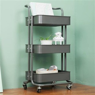婴儿用品可移动置物架带轮床边新生D儿储物架多层手推车宝宝收纳