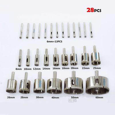 Diamond Coated Billet Hole Saw Drill Bit Set Tools Glass  Fl