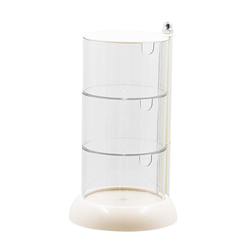透明粉扑收纳盒化妆棉美妆蛋旋转多层防尘置物P架ins风桌面收纳架