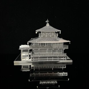 鹿苑 金阁寺古建筑金属拼装模型成人高难J度解压玩具立体DIY积木