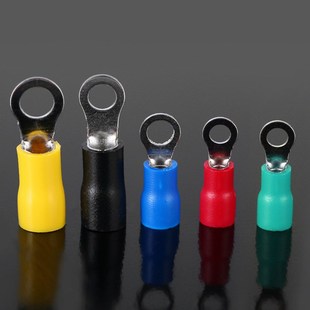 m3.5 5.5圆形预绝缘铜鼻子线鼻子冷压端子黄铜1000 RV1.25 欧式