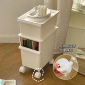 网红宿舍小推车双层带轮移动收纳盒零G食收纳架杂物整理置物架落