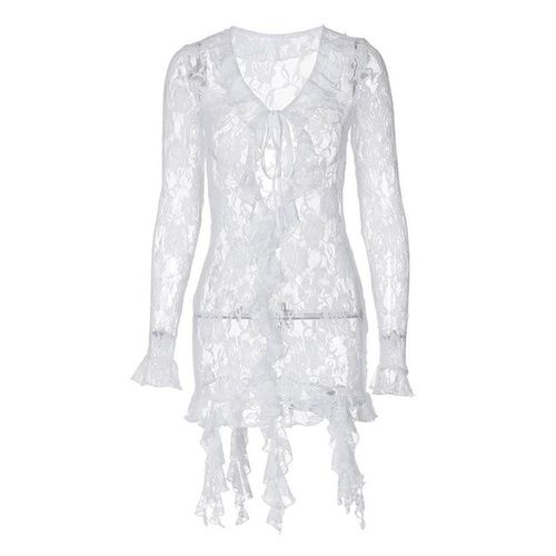 Deep V-neck Dresses Women Bodycon Party Sexy Lace Dress