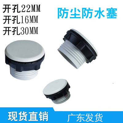 控制箱配电箱信号灯按钮开关面板孔塞灰色堵头22mm 16mm 30mm50个