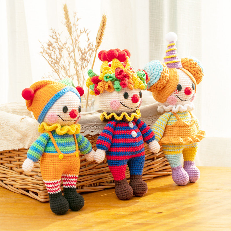 胖小森手作小丑玩偶打发时间手工钩针diy编织材料包毛线团牛奶棉,服饰配件/皮带/帽子/围巾,DIY编织材料包,淘宝优惠券,粉丝福利购,淘宝优惠卷