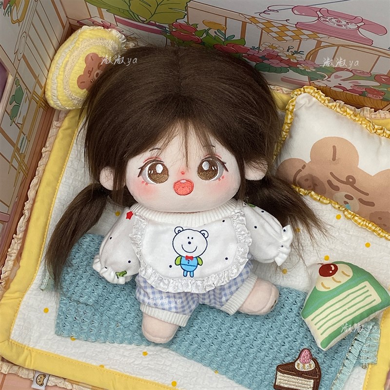 娃衣20cm棉花娃娃20厘米衣服女爬爬服睡衣口P水巾可爱毛绒公仔换