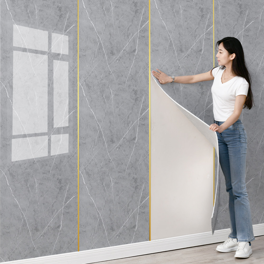 仿大理石瓷砖墙贴化妆室防水铝塑板客厅电视背景遮丑装饰自黏贴纸,家居饰品,软装墙贴,淘宝优惠券,粉丝福利购,淘宝优惠卷