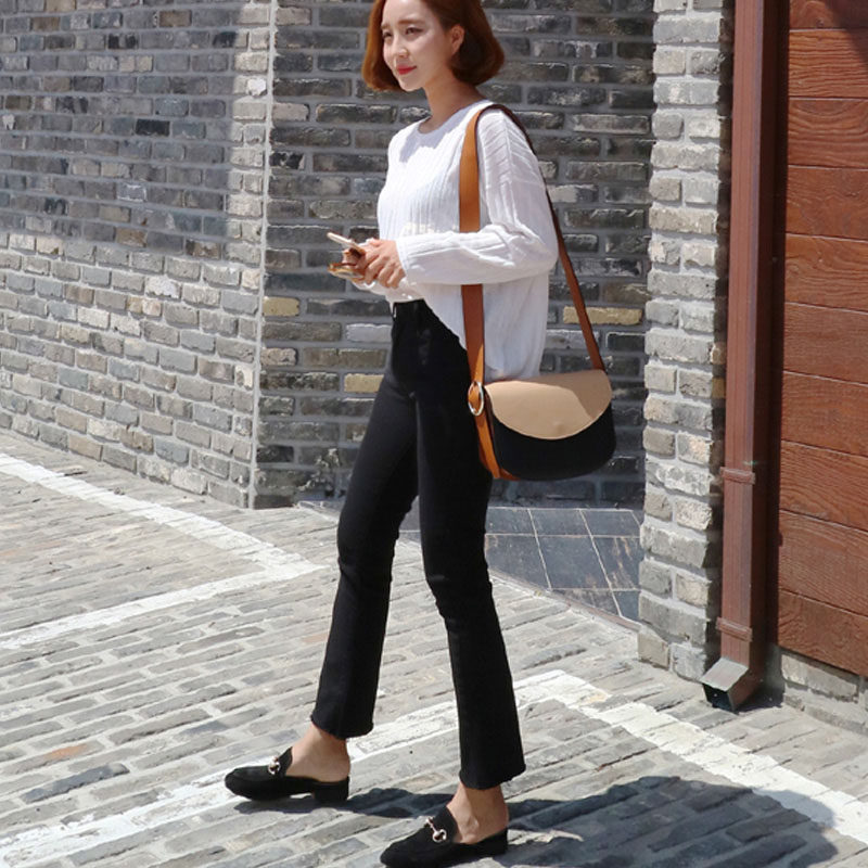 2023新款微喇叭牛仔裤女w春秋夏黑色显瘦九分裤弹力毛边直筒裤