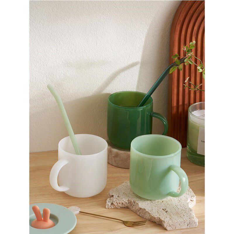 玻璃杯耐热防爆耐高温家用办公室热水杯高颜值高硼U硅咖啡杯女韩