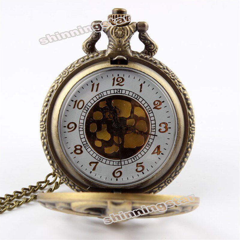 Vintage Nursing Spine Ribs Hollow Quartz Pocket Watch Neckla