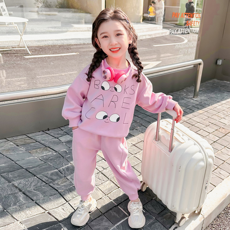 现货女童运动套装春季2024新款儿童春I装女孩洋气衣服女宝宝春秋