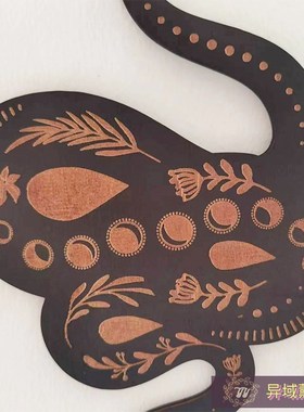 挂墙家居雕刻图案装饰挂件动物水晶黑色木板