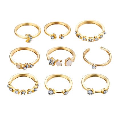 新品creative retro simple alloy joint ring 9pcs set 合金关节