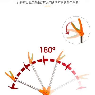 双炮台支架钓箱专用钓椅地插不锈钢双杆双头钓台鱼竿座架钓鱼架杆