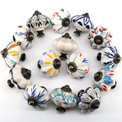 1pc 41MM Dia Ceramic Door Drawer Handles Pumpkins Knobs Euro