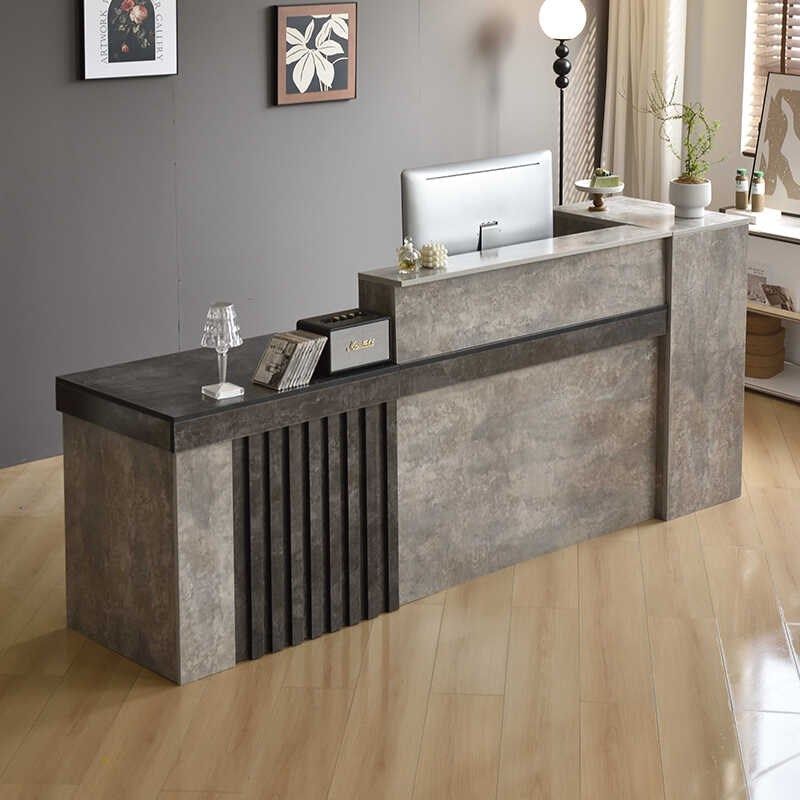 前台接待台实木商铺服装店柜台定制亮光仿大理石吧台桌转角收银台,商业/办公家具,收银台,淘宝优惠券,粉丝福利购,淘宝优惠卷