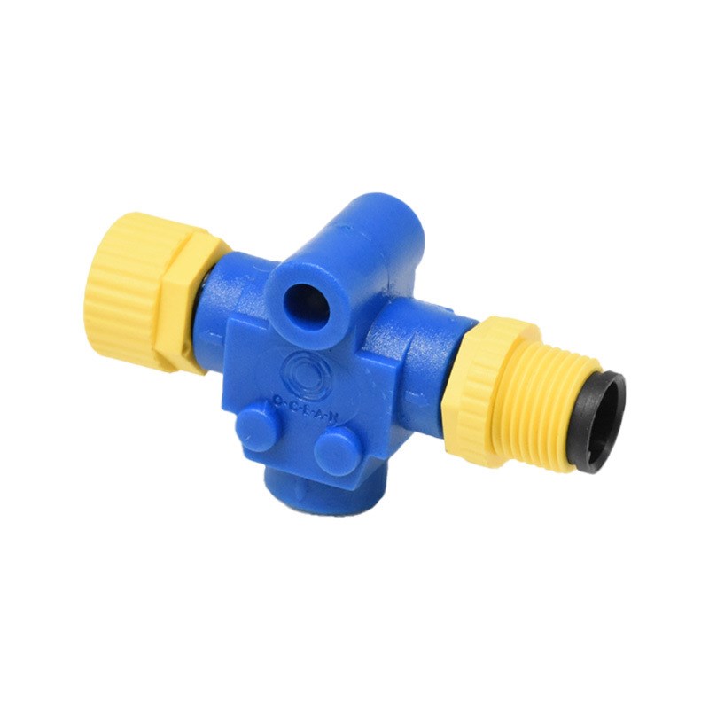 船用NMEA2000网络系统M12-5芯T型转换头防水圆形连接器m12分线器