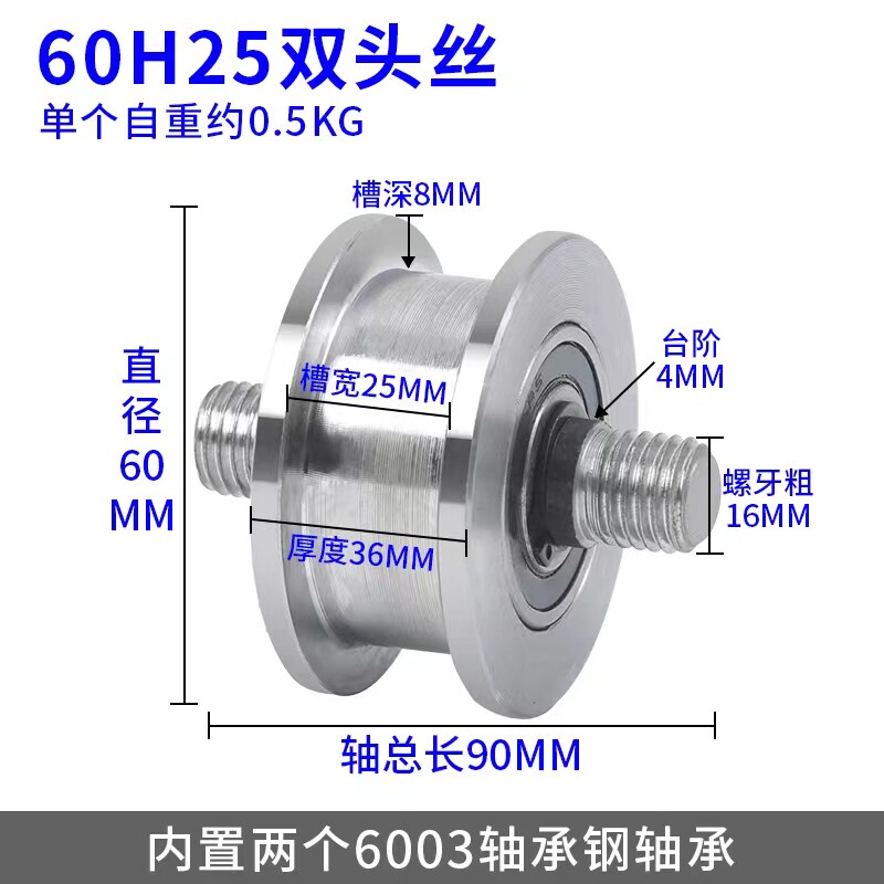 小众高货H型重型工字钢滑轮/双边大铁门槽轮/轻轨方钢轨道轮/槽钢