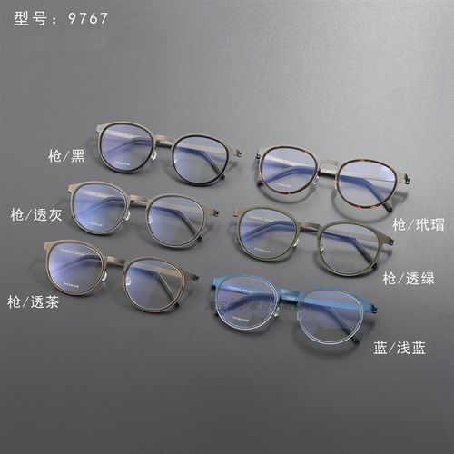 9767无螺丝眼镜框大号9704大款52mm宽复古椭圆形纯钛镜腿大脸胖子