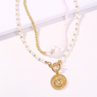 Popular shaped alloy heart pearl pendant 新品 necklac jewelry