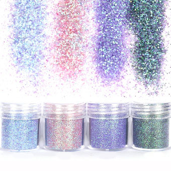 新品4PCS Mix Glitter Powder 1Mm Uv Resin Filling Assorted fo