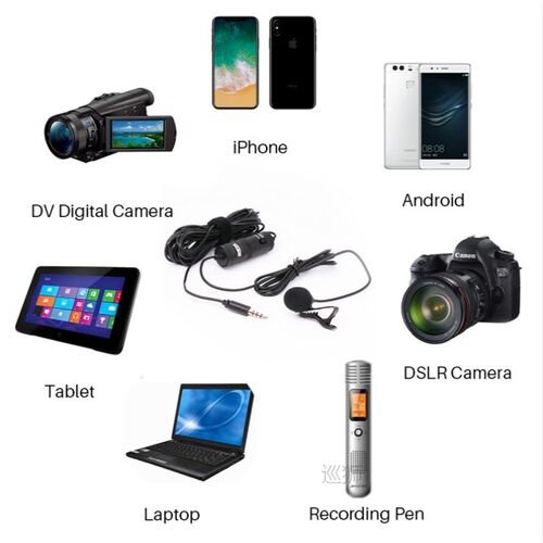 MM1 M1 Studio Mic Lavalier Mini Microphone for iPhone Canon