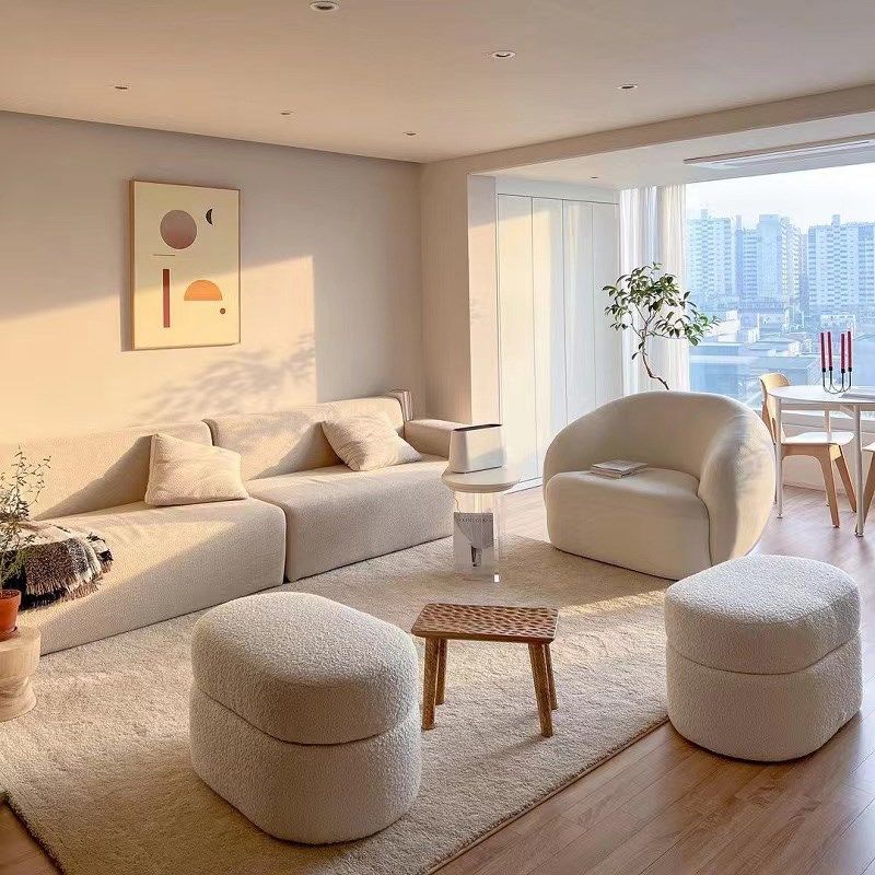 奶油风小凳子家用矮凳客厅高级感收纳凳子储物凳可坐脚踏凳换鞋凳,住宅家具,矮凳,淘宝优惠券,粉丝福利购,淘宝优惠卷