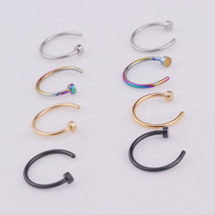 Nose Stainless Steel Punk 10mm Ring 极速1pc Fake lot