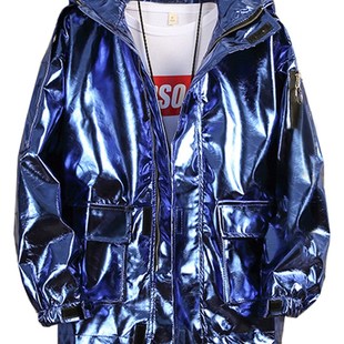 Spring Autumn Shiny Leather 网红Mauroicardi Reflective Faux