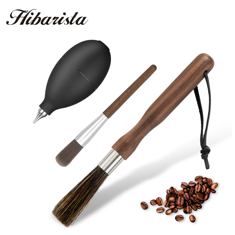 Hibarista 猪鬃毛刷 胡桃木商用家用C40咖啡磨豆机清洁毛刷