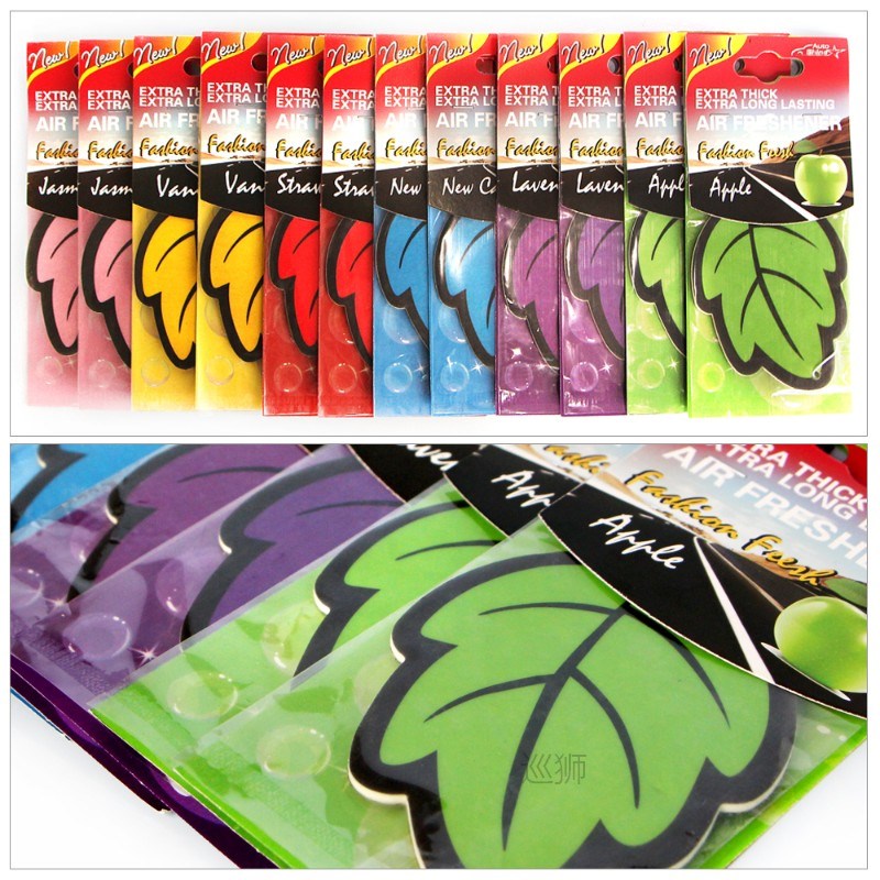 12pcs/lot Car Air Freshener Leaf Shape Paper Hanging Perfume