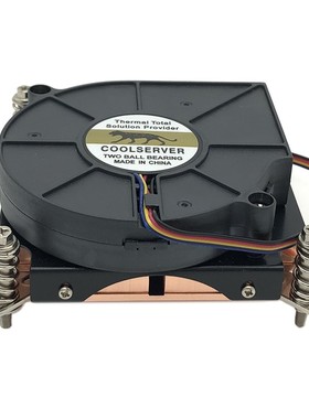金 钱豹1U全铜1150 1155 1366CPU散热器服务器双滚珠涡轮CPU风扇