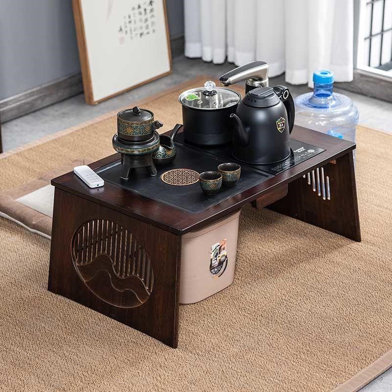 折叠飘窗榻榻米泡茶台小茶几坐地式茶具盘功夫套装烧水壶一体茶桌