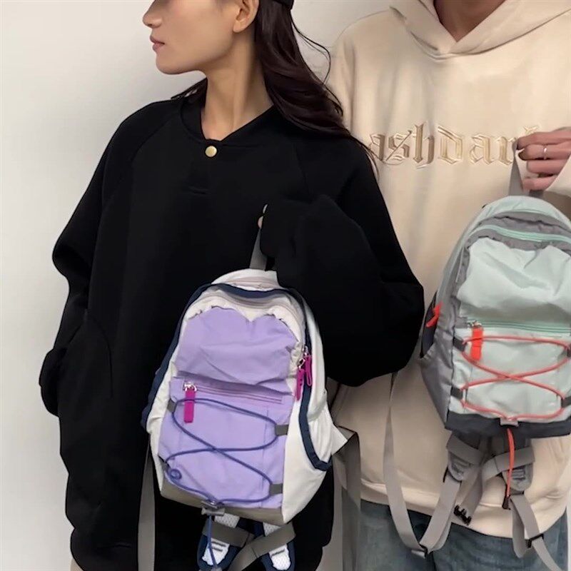 双肩包春游小背包女骑行休闲逛街小型男学生上课包轻便爬山登山包