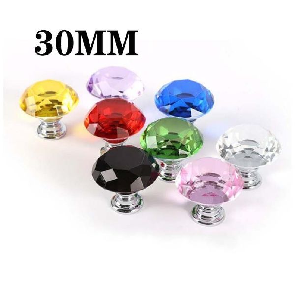 推荐30mm Diamond Shape Design Crystal Glass Knobs Cupboard 家居饰品 3D模型摆件 原图主图