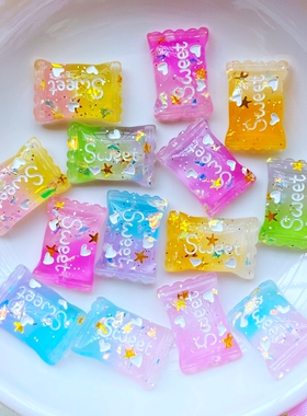 热销20Pcs New Resin Lovely Mixed Shiny Mini Candy Flat Back