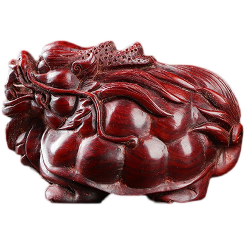 小叶紫檀木雕龙龟手把件文玩把玩件男士随身挂件红T木檀香木工艺