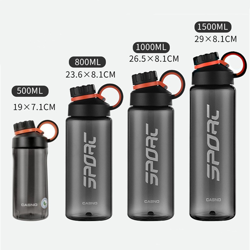 1000ml/1500ml Sport Water Bottle With Stainless Steel Strain