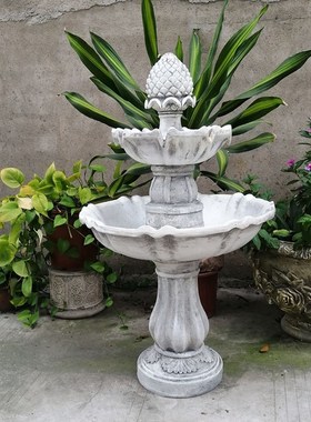 欧式流水喷泉户外庭院花园鱼塘喷水池景观装饰造景婚庆摆件许愿池
