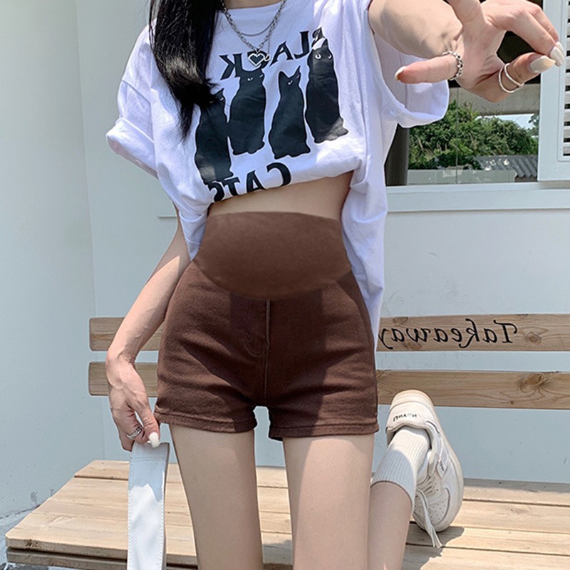 孕妇短裤女夏季薄款外穿大v码牛仔短裤夏款孕早期打底阔腿裤子夏