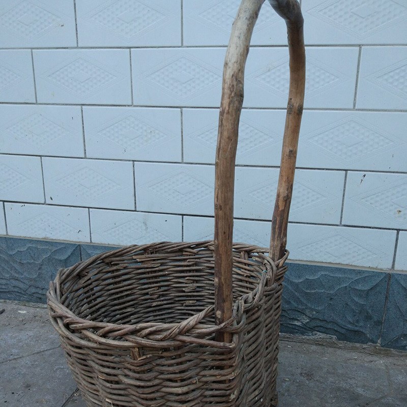 手工编制荆条竹篮竹筐竹篓大容量农业用具荆条竹篓水果筐竹篮