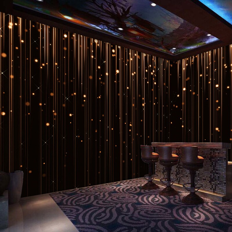 3d立体发光ktv酒吧背景墙布包厢包房工k装壁画科技感星空定制壁纸