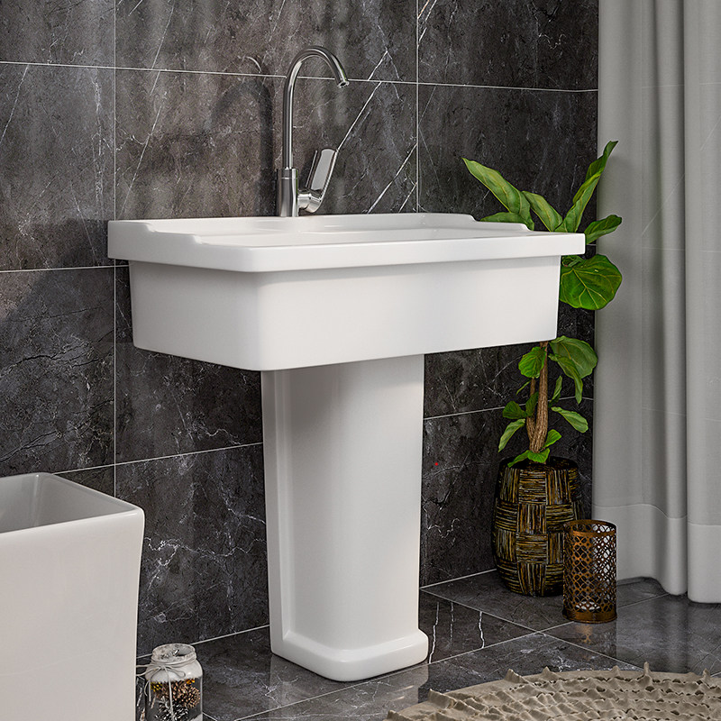 陶瓷洗衣池带搓衣板卫生间阳台厨房大号水池洗衣槽立柱盆洗手盆,家装主材,立柱盆,淘宝优惠券,粉丝福利购,淘宝优惠卷