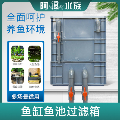 周转箱过滤箱鱼缸过滤器滴流盒上置过滤盒外置DIY鱼池水循环系统