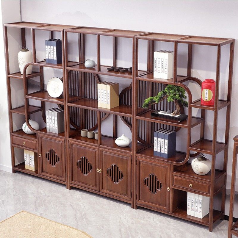 办公室多层书架新中式博古架多宝阁玄关展示柜屏风紫檀茶具置物架,住宅家具,组合书柜,淘宝优惠券,粉丝福利购,淘宝优惠卷