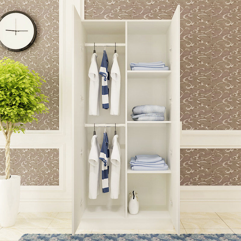 两门衣柜实木质板式组装简约现代经济型成人出租房2门挂衣服柜子