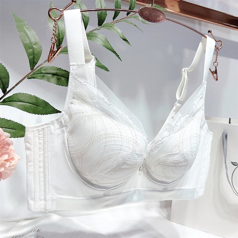 调整型内衣女白色中薄款上托防下垂小胸聚拢收副乳文胸四排扣胸罩,女士内衣/男士内衣/家居服,文胸,淘宝优惠券,粉丝福利购,淘宝优惠卷