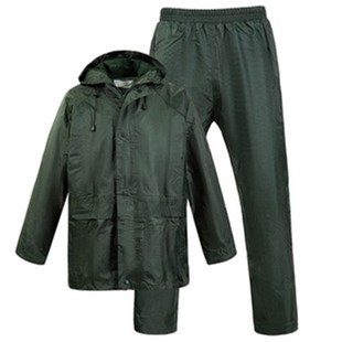 橄榄绿分体雨衣雨裤套装加厚大帽檐雨衣成人户外防护抢险救援雨衣