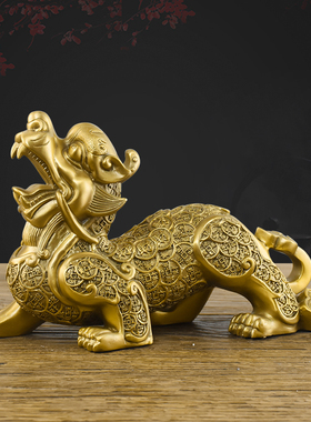 招财貔貅摆件铜貔貅一对转运镇宅皮丘招财聚财家居办公室店铺开业